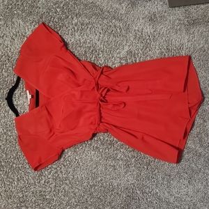Red Surplice Romper